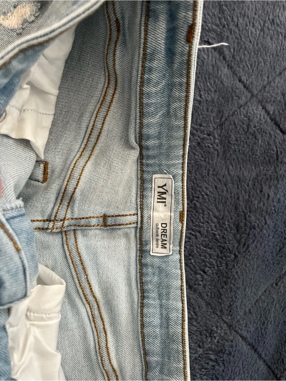 YMI Light Blue Distressed Denim Shorts with Frayed Hem